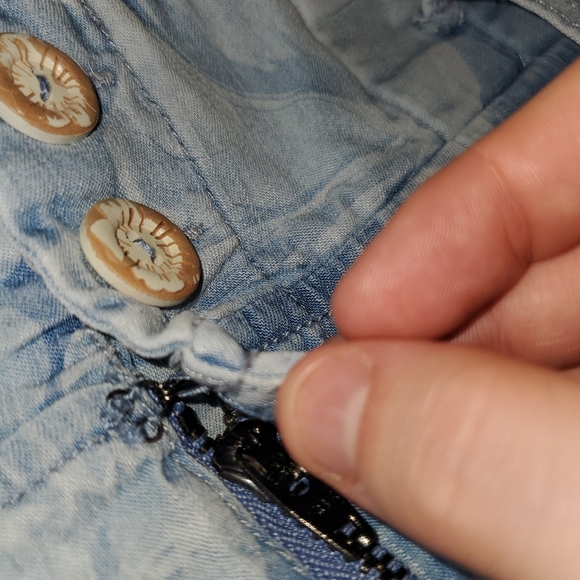 Desigual Denim Cargo Pants with Floral Print Small - Picture 5 of 10